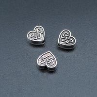 Tibetan Style Heart Beads, antique silver color plated, vintage & DIY & 3D effect, nickel, lead & cadmium free, 9x8x4mm, Approx 100PCs/Bag, Sold By Bag