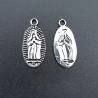 Tibetan Style Flat Oval Pendants, antique silver color plated, vintage & DIY, nickel, lead & cadmium free, 11x23mm, Approx 100PCs/Bag, Sold By Bag