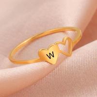 Stainless Steel Finger Ring, 304 Stainless Steel, 18K gold plated, fashion jewelry & different size for choice & different designs for choice & for woman, nickel, lead & cadmium free, 5.3*9.6mm,1mm,1mm, Sold By PC