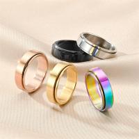 Couple Finger Rings, Titanium Steel, polished, fashion jewelry & Unisex & different size for choice, more colors for choice, 6x2mm, Sold By PC