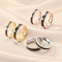 Couple Finger Rings, Titanium Steel, Unisex & different size for choice & enamel, more colors for choice, Sold By PC