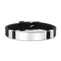 Stainless Steel Bangle 304 Stainless Steel with Silicone Unisex Length Approx 8.66 Inch Sold By PC