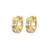 Stainless Steel Huggie Hoop Earring 304 Stainless Steel & for woman & with rhinestone golden Sold By Pair