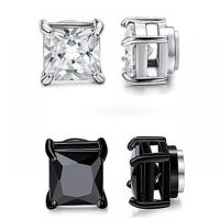 316L Stainless Steel Earring Clip fashion jewelry & Unisex & micro pave cubic zirconia 6mm Sold By PC
