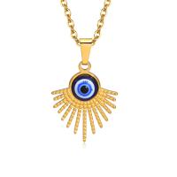 Stainless Steel Jewelry Necklace 304 Stainless Steel with Resin with 1.97inch extender chain Vacuum Ion Plating fashion jewelry & for woman golden Length Approx 15.75 Inch Sold By PC