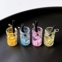 Resin Pendant, with Epoxy Sticker, Cup, break proof & cute & DIY, more colors for choice, nickel, lead & cadmium free, 10x26mm, Approx 100PCs/Bag, Sold By Bag
