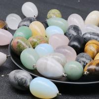 Gemstone Pendants Jewelry, Oval, DIY & different materials for choice, more colors for choice, 20x30mm, Sold By PC