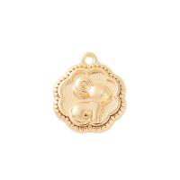 Bijoux pendentifs en laiton, lapin, Placage de couleur d'or, DIY, 14x13mm, Vendu par PC