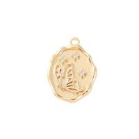 Cubic Zirconia Micro Pave Brass Pendant, Butterfly, gold color plated, DIY & micro pave cubic zirconia, 19x14mm, Sold By PC