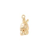 Brass Jewelry Pendants, Rabbit, gold color plated, DIY, 15x6mm, Sold By PC