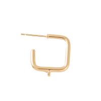 Brass Earring Post, cobre, Padrão Geométrico, cromado de cor dourada, DIY, 20x18mm, vendido por par