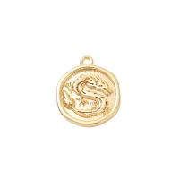 Brass Jewelry Pendants Flat Round gold color plated DIY Sold By PC