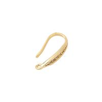 Brass Hook Earwire, gold color plated, DIY & micro pave cubic zirconia, 17x8mm, Sold By Pair