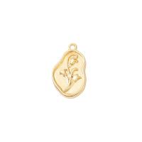Brass Jewelry Pendants, Flower, gold color plated, DIY, 19x11mm, Sold By PC