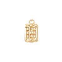 Bijoux pendentifs en laiton, abaque, Placage de couleur d'or, DIY, 11x6mm, Vendu par PC