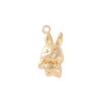 Brass Jewelry Pendants Rabbit gold color plated DIY Sold By PC