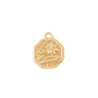 Cubic Zirconia Micro Pave Brass Pendant, Flower, gold color plated, DIY & micro pave cubic zirconia, 18x15mm, Sold By PC