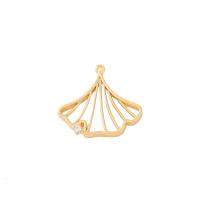 Messing hanger met micro-paved kubieke zirconia's, Rok, gold plated, DIY & micro pave zirconia & hol, 16x18mm, Verkocht door PC