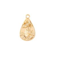 Brass Jewelry Pendants Flower gold color plated DIY Sold By PC