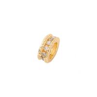 Cubic Zirconia Micro Pave Brass Beads gold color plated DIY & micro pave cubic zirconia Sold By PC