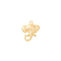 Bijoux pendentifs en laiton, éléphant, Placage de couleur d'or, DIY, 14.50x12.50mm, Vendu par PC