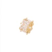 Perles cubes en laiton zircon Micro Pave, Placage de couleur d'or, DIY & pavé de micro zircon, 9x6mm, Vendu par PC