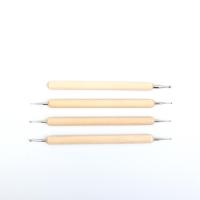 Wood Rhinestone Picking Pencil with 304 Stainless Steel 4 pieces 130mm Sold By Set