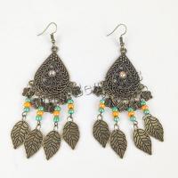 Zinc Alloy Drop Earrings with Seedbead antique brass color plated fashion jewelry & Bohemian style & for woman nickel lead & cadmium free Sold By Pair