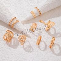 Zinc Alloy Ring Set gold color plated 10 pieces & fashion jewelry & for woman golden nickel lead & cadmium free Sold By Set