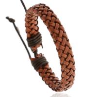 PU Leather Cord Bracelets, with Wax Cord, handmade, Adjustable & fashion jewelry & Unisex, more colors for choice, 10mm, Length:17-18 cm, Sold By PC