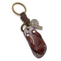 Tibetan Style Key Clasp, Cowhide, with Iron & Tibetan Style, handmade, fashion jewelry & Unisex, more colors for choice, 120x30mm, Sold By PC