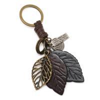Zinc Alloy Key Clasp Cowhide with Iron & Zinc Alloy handmade fashion jewelry & Unisex Sold By PC
