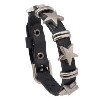 Cowhide Bracelet with Zinc Alloy handmade fashion jewelry & Unisex two different colored 10mm Length 24 cm Sold By PC