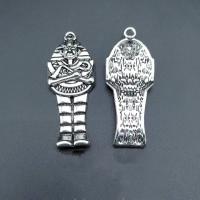Tibetan Style Pendants, Mummy, antique silver color plated, vintage & DIY, nickel, lead & cadmium free, 18x45mm, Approx 100PCs/Bag, Sold By Bag