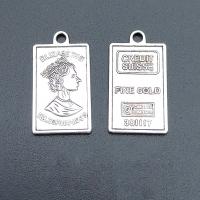 Zinc Alloy Tag Charm Rectangle antique silver color plated vintage & DIY nickel lead & cadmium free Approx Sold By Bag