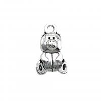 Tibetan Style Animal Pendants, Bear, antique silver color plated, vintage & DIY, nickel, lead & cadmium free, 10x16mm, Approx 100PCs/Bag, Sold By Bag