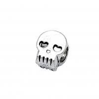 Zinc Alloy Spacer Beads Skull silver color plated fashion jewelry & DIY nickel lead & cadmium free Approx Sold By Bag