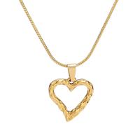 Stainless Steel Jewelry Necklace, 304 Stainless Steel, with 1.97inch extender chain, Heart, 18K gold plated, fashion jewelry & for woman, golden, 2x20mm, Length:Approx 17.72 Inch, Sold By PC