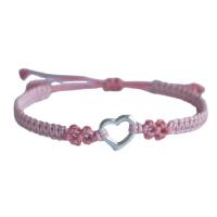 Nylon Cord Bracelets with Zinc Alloy Heart handmade fashion jewelry & Unisex Length Approx 5.51-10.24 Inch Sold By PC