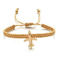 Chain Woven Bracelets Polyester Cord with Zinc Alloy Airplane plated adjustable & for woman Length Approx 18-28 cm Sold By PC