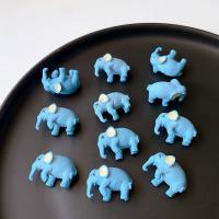 Mobile Phone DIY Decoration Resin Elephant break proof & cute blue nickel lead & cadmium free Approx Sold By Bag