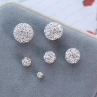 Abalorios de FIMO, Arcilla polimero, Bricolaje & diverso tamaño para la opción & con diamantes de imitación, Blanco, Vendido por UD