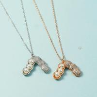 Titanstahl Halskette, mit Kunststoff Perlen, Erdnuss, Modeschmuck & für Frau, keine, Länge:ca. 40 cm, verkauft von PC