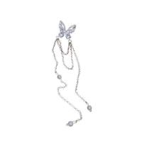 Mankiet kolczyk moda, Mosiądz, ze Shell Pearl, Platerowane w kolorze platyny, mikro utorować cyrkonia & dla kobiety, bez zawartości niklu, ołowiu i kadmu, 148mm, sprzedane przez PC