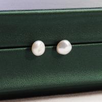 Freshwater Pearl øreringe, Ferskvandsperle, mode smykker & for kvinde, hvid, 7-8mm, Solgt af par