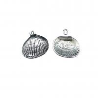 Tibetan Style Pendants, Shell, antique silver color plated, vintage & DIY, nickel, lead & cadmium free, 19x19mm, Approx 100PCs/Bag, Sold By Bag