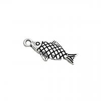 Tibetan Style Animal Pendants, Fish, antique silver color plated, vintage & DIY, nickel, lead & cadmium free, 9x20mm, Approx 100PCs/Bag, Sold By Bag