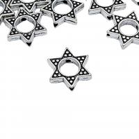 Zinc Alloy Spacer Beads Hexagram antique silver color plated vintage & DIY & hollow nickel lead & cadmium free Approx Sold By Bag