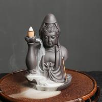Backflow Incense Burner Purple Clay Guanyin half handmade for home and office & durable & multifunctional Sold By PC