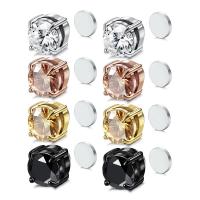 Stainless Steel Lever Back Earring, 304 Stainless Steel, different size for choice & micro pave cubic zirconia & for woman, more colors for choice, Sold By PC